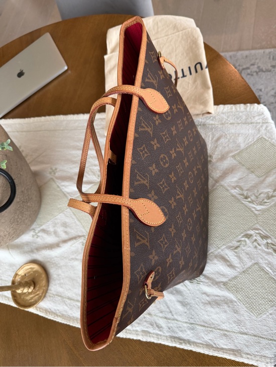 Louis Vuitton Handbags - Louis Vuitton Monogram Canvas Neverfull Tote with Red Striped Interior
